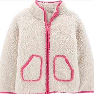 Simple Joys by Carter's Baby Sherpa Jacket Pink/Beige 18M